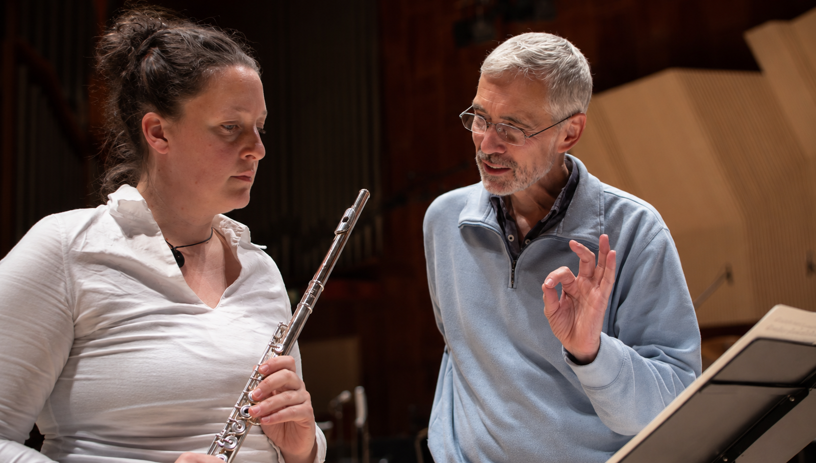 Niels Rosing-Schow and Hélène Navasse during the development of ...aus Atmen...