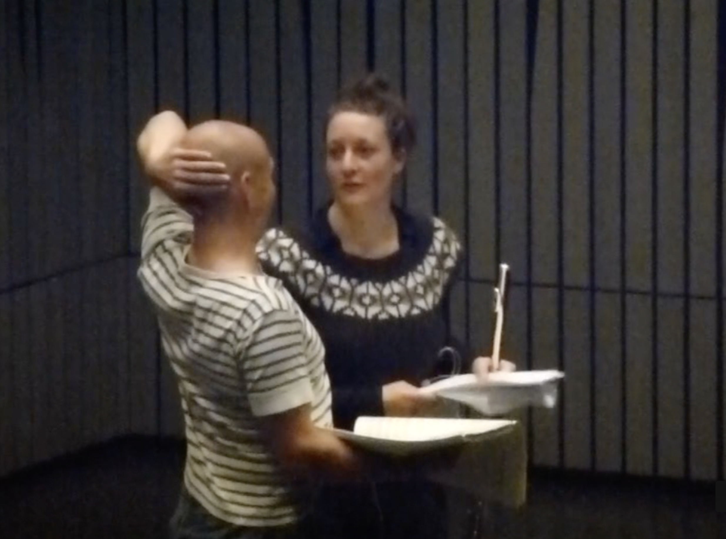 Peter Bruun and Hélène Navasse during rehearsal
